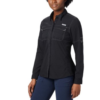 Columbia Overhemd Dames, PFG Lo Drag Long Sleeve Zwart, 53OLSUKAM